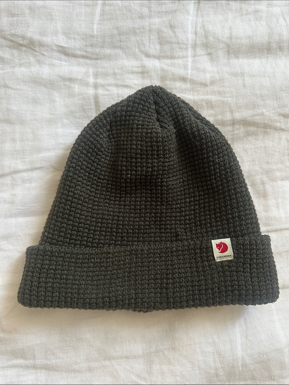 Fjallraven Dark Olive Waffle Knit Beanie/ Toque